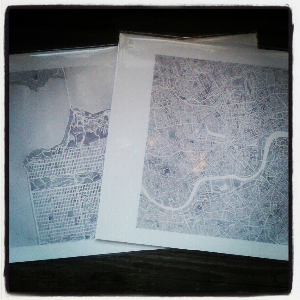 Black and white prints #summitridge  #etsy #maps #london #sanfrancisco