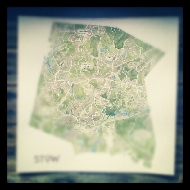 Stow watercolor map #summitridge #etsy #denver #art