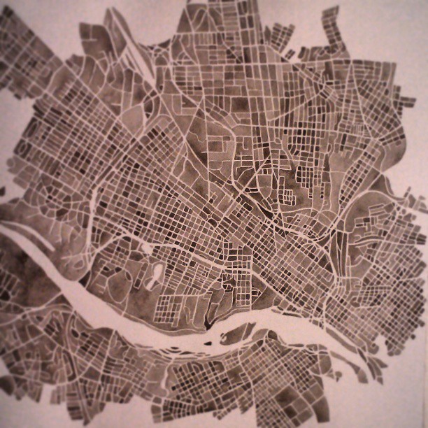 Richmond #city #map #watercolor #summitridge #etsy #rva #available #original