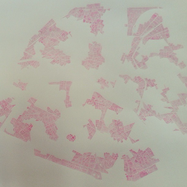 Pink #watercolor #map #paris #forsale #art #painting #paper #summitridge