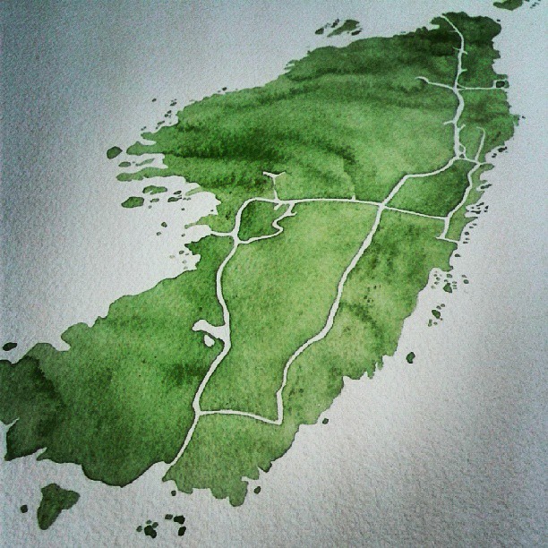 Iona Scotland #watercolor #map #etsy #summitridge