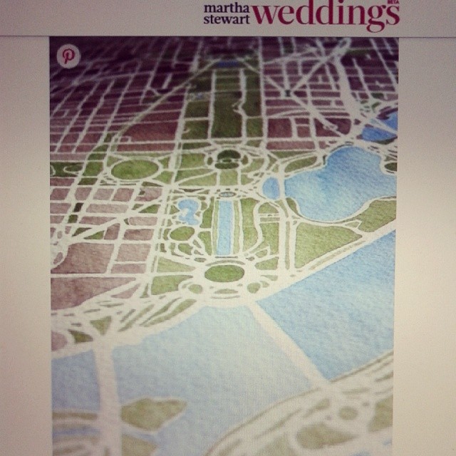 Martha Stewart Weddings #martha #weddings #custom #watercolor #map #summitridge