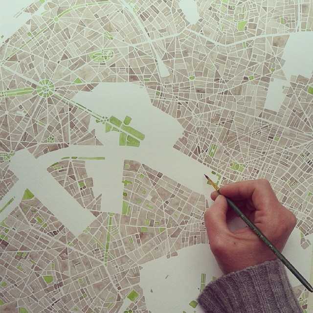 Paris in progress #watercolor #map #summitridge #spring #travel #design