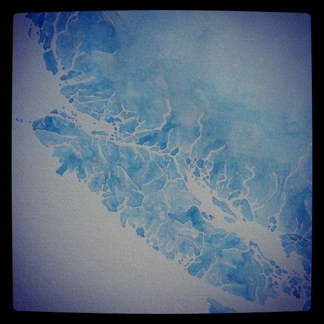 Vancouver Island #canada #watercolor  #map #blue #summitridge