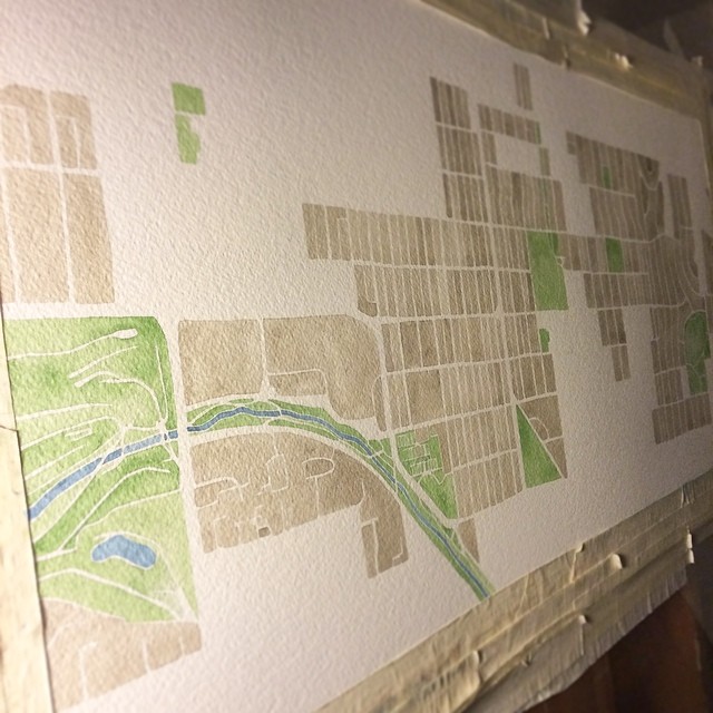 Denver neighborhood #parks #cherrycreek #denver #summitridge #watercolor #map