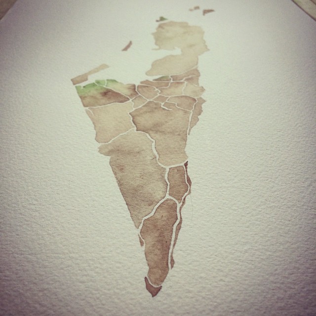 Israel #country #map #sepia #green #wedding #summitridge