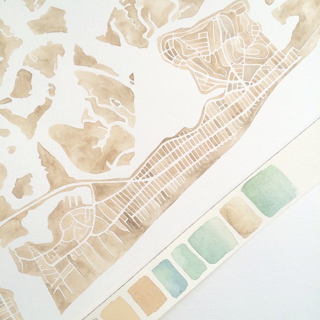 Brigantine color swatch #nj #sepia #green #blue #watercolor #summitridge