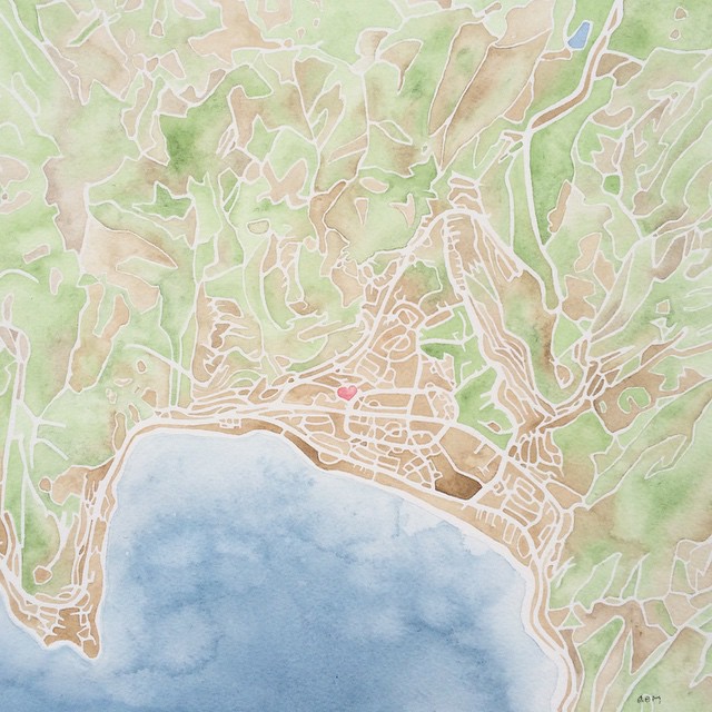 Incline Village #laketahoe #map #summitridge #watercolor #painting #custom