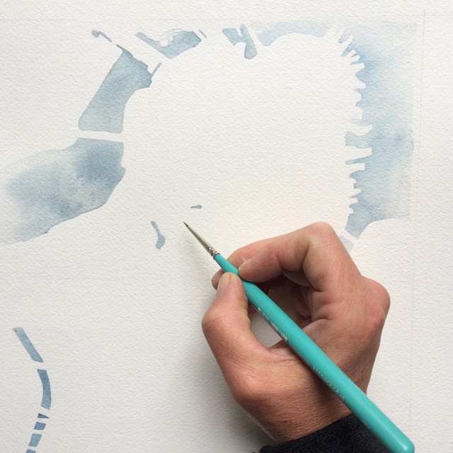 Boston harbor #boston #indigo #blue #watercolor #summitridge #map #ontheeasel