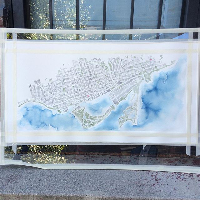 Toronto water #summitridge #watercolor #map #art