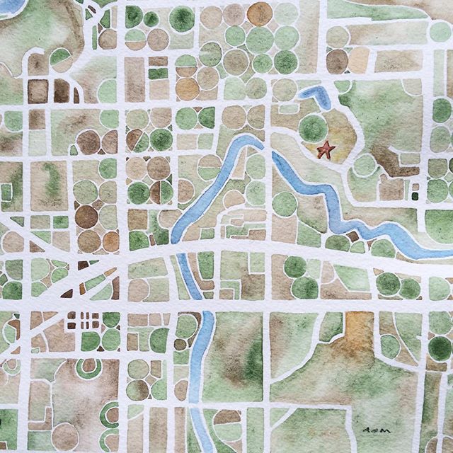 Wiggins Colorado #watercolormap #watercolor #colorado