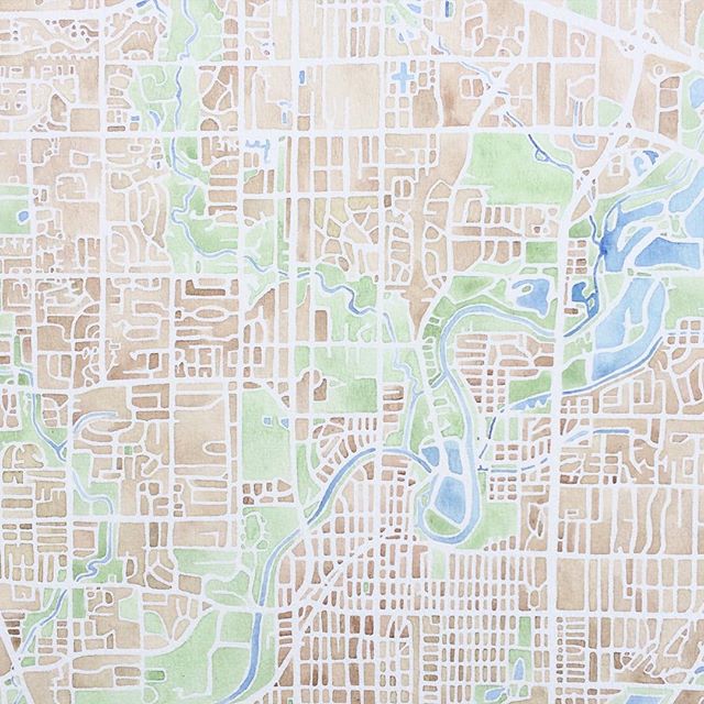 Final touches #indianapolis #indiana #summitridgestudio #mapart #watercolor #sepia #denverartist #watercolormap #watercolorcity