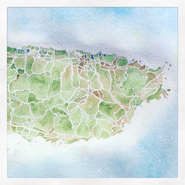 Puerto Rico #watercolor #map #beach #wedding #honeymoon #destination #travel #wanderlust #summitridgestudio