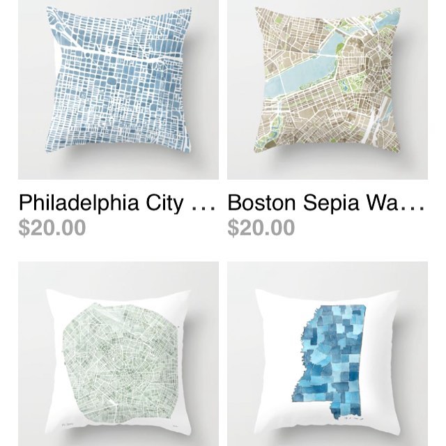 15% off everything + Free worldwide shipping today only link in profile #society6 #pillows #art #watercolor #mapart #midnight #interiordesign #interior #home #design