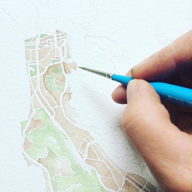 San Fran progress #watercolor #map